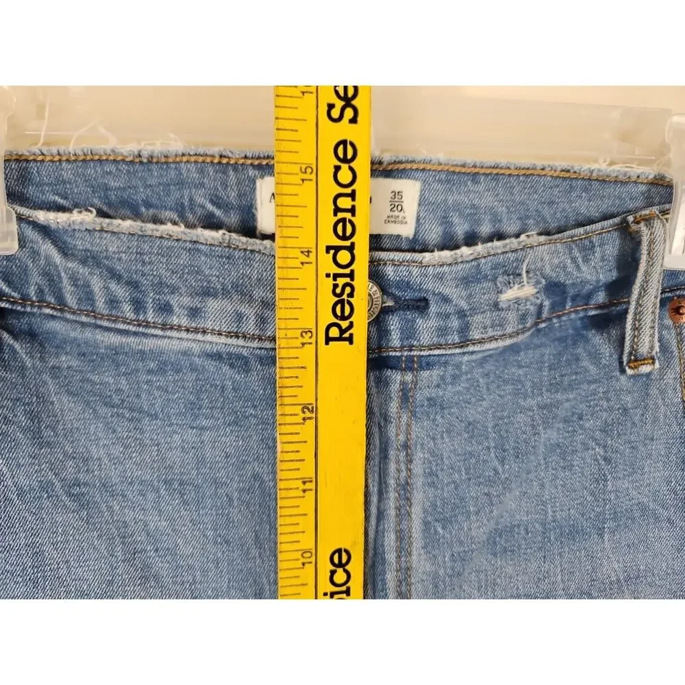 Abercrombie & Fitch Ultra High Rise Ankle Straight Women 35/20 Blue Stretch Jean